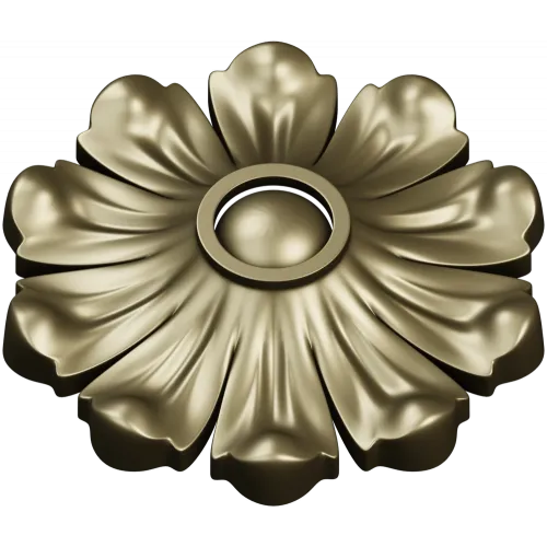 Floral Rosette STL 3D Model for CNC Routing - High-Relief Medallion