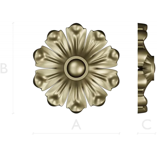 Floral Rosette STL 3D Model for CNC Routing - High-Relief Medallion
