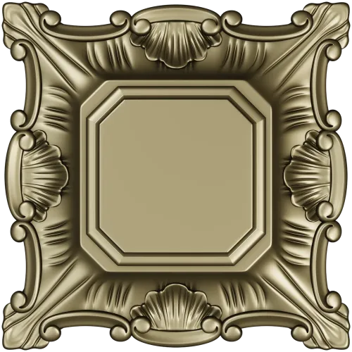 Baroque Shell Rosette - STL 3D model for CNC