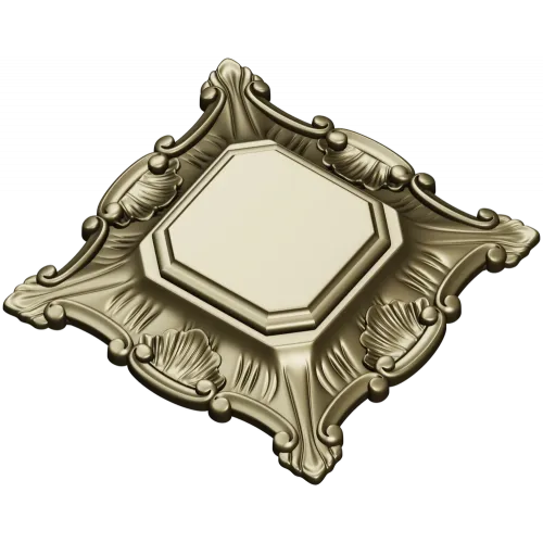 Baroque Shell Rosette - STL 3D model for CNC