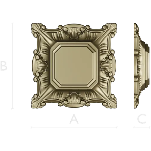 Baroque Shell Rosette - STL 3D model for CNC