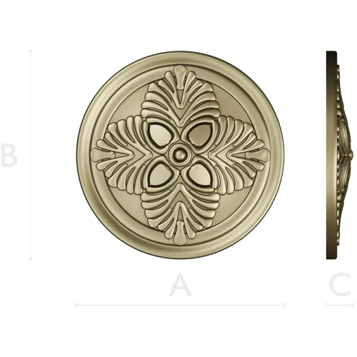 Florentine Quad Rosette - STL 3D model for CNC