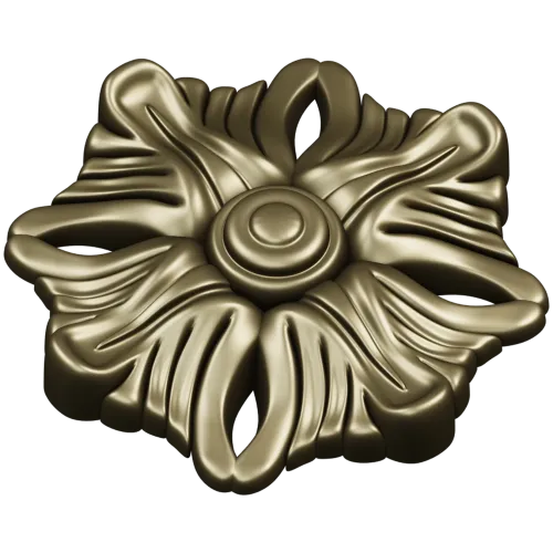 Florentine Ribbon Rosette - detailed rosette 3D model STL for CNC