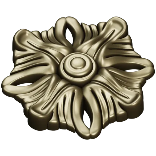 Florentine Ribbon Rosette - detailed rosette 3D model STL for CNC