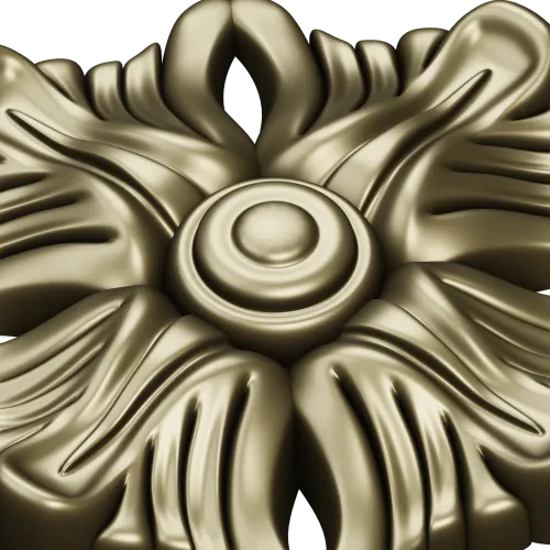 Florentine Ribbon Rosette - detailed rosette 3D model STL for CNC