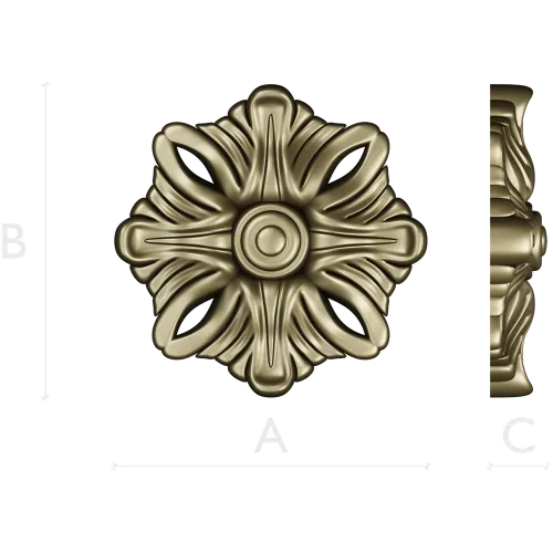 Florentine Ribbon Rosette - detailed rosette 3D model STL for CNC