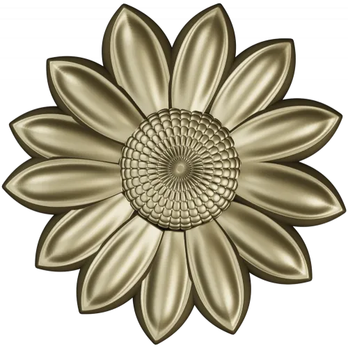 Sunflower Rosette 3D STL for CNC