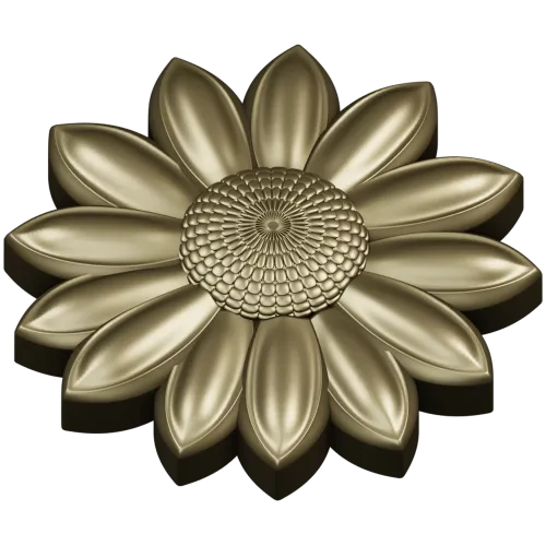 Sunflower Rosette 3D STL for CNC