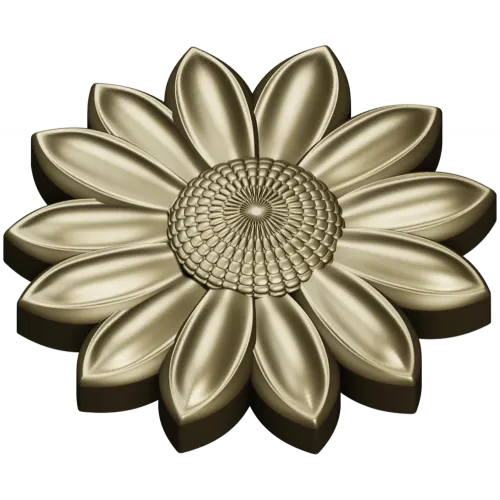 Sunflower Rosette 3D STL for CNC