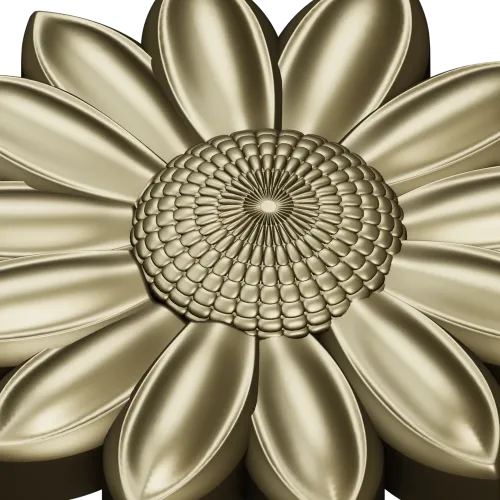 Sunflower Rosette 3D STL for CNC
