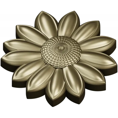 Sunflower Rosette 3D STL for CNC