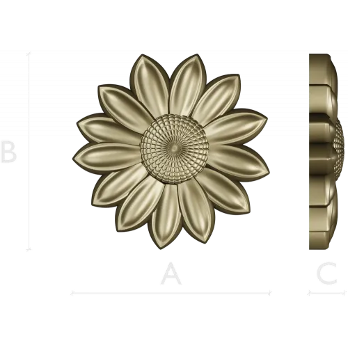 Sunflower Rosette 3D STL for CNC