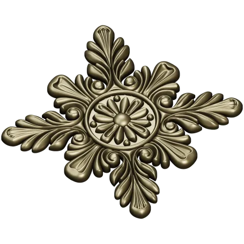 Acanthus Star Rosette STL for CNC router